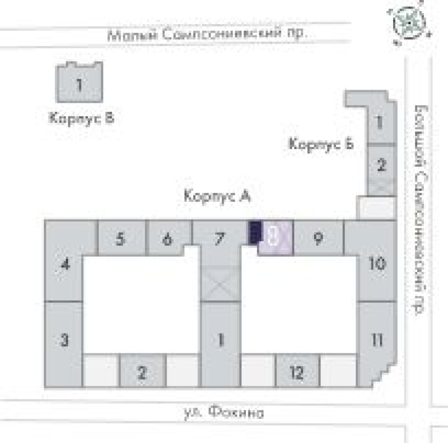 План этажа — 2к. квартира, 59.2 м²