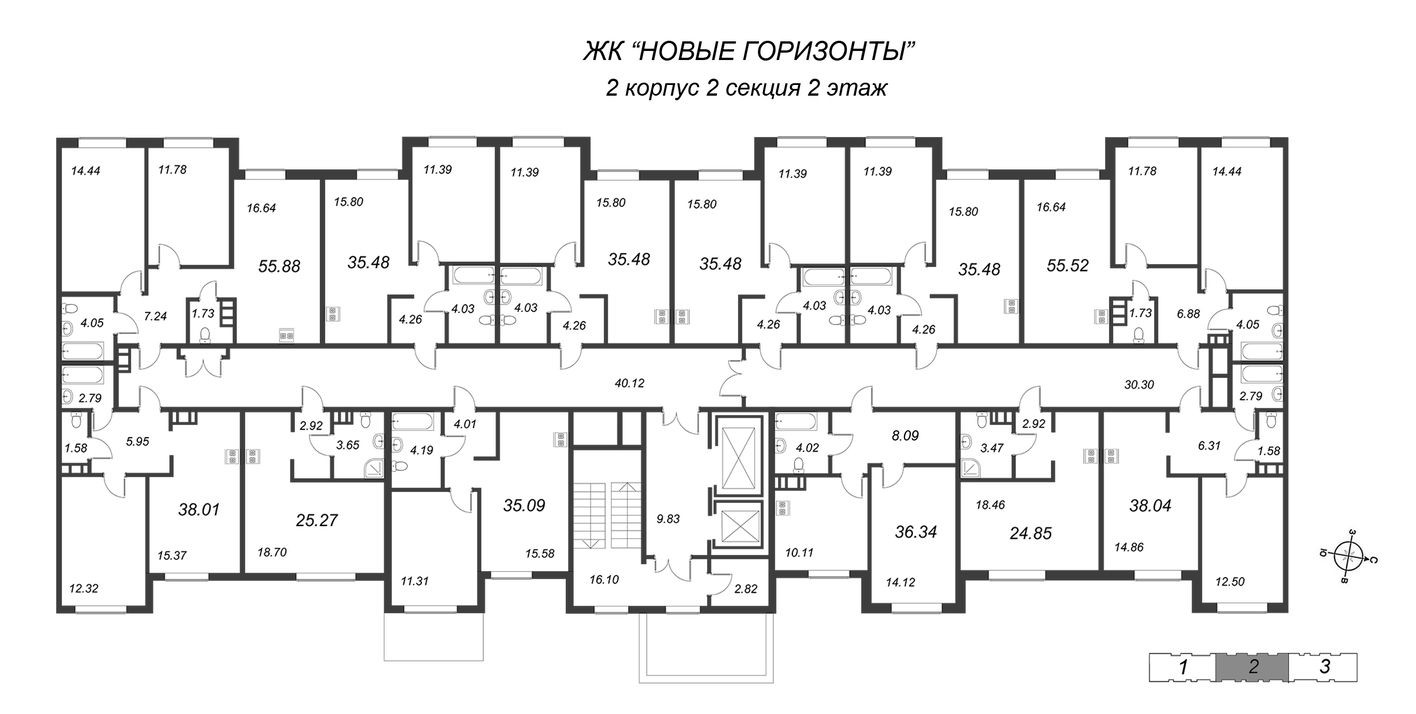 План этажа — Студия-квартира, 24.9 м²