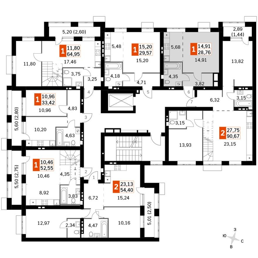 План этажа — Студия-квартира, 28.8 м²
