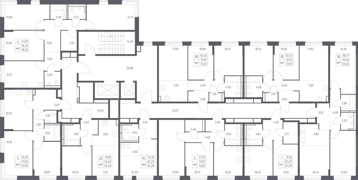 План этажа — Студия-квартира, 22.3 м²