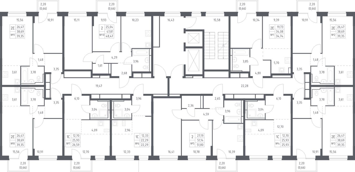 План этажа — Студия-квартира, 25.9 м²