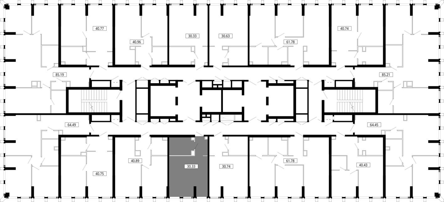 План этажа — Студия-квартира, 30.4 м²