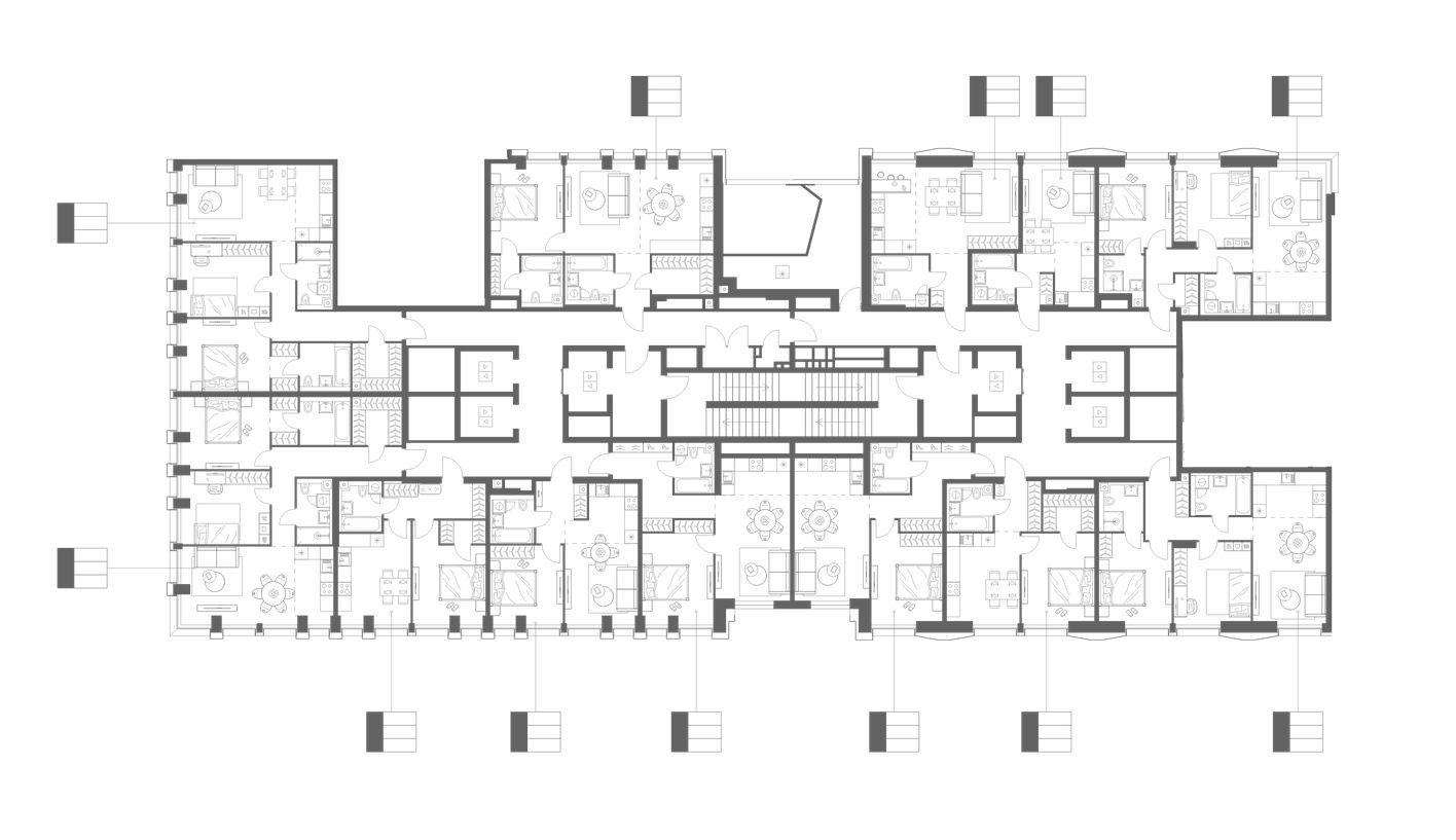План этажа — 1к. квартира, 25.8 м²