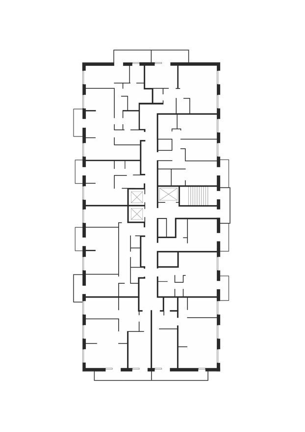 План этажа — 3к. квартира, 77.2 м²