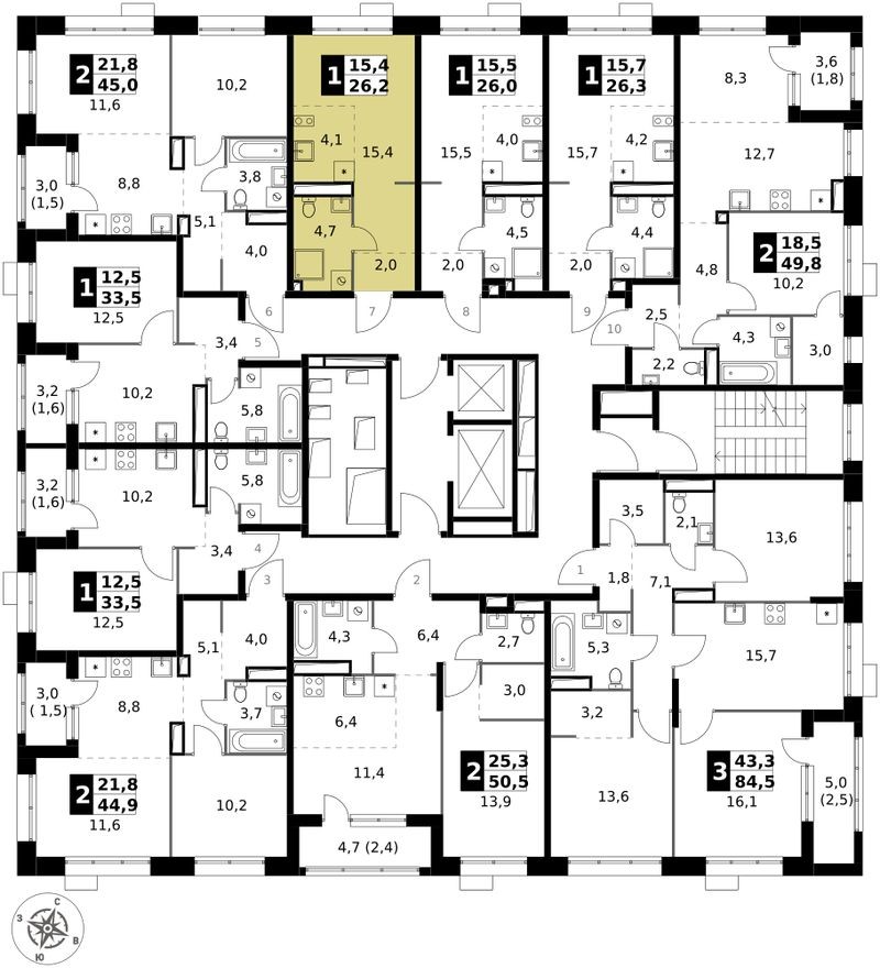План этажа — Студия-квартира, 26.2 м²