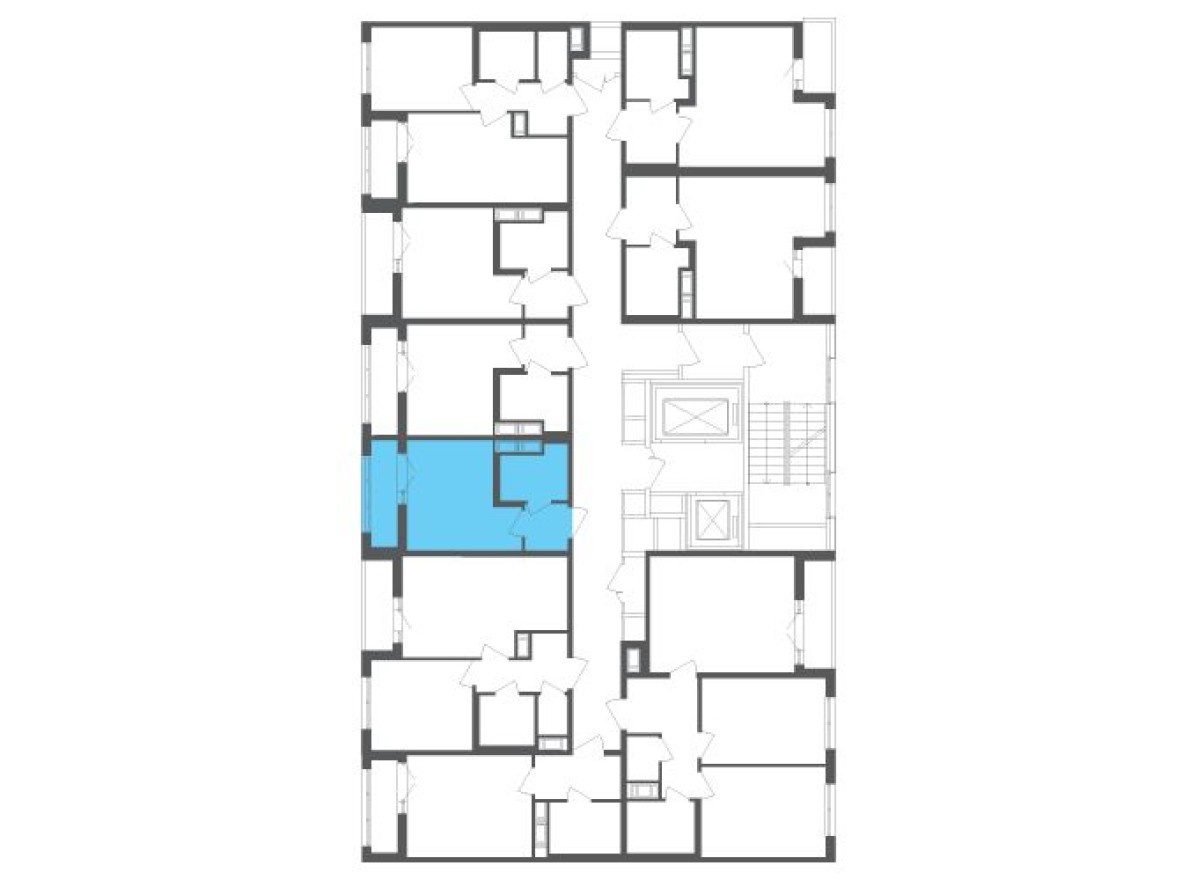 План этажа — Студия-квартира, 19.9 м²