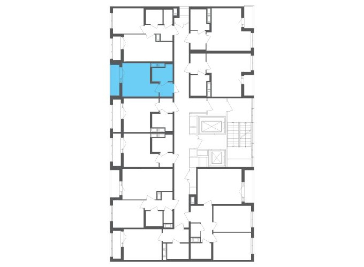 План этажа — Студия-квартира, 20.6 м²