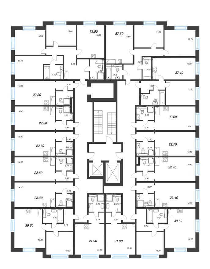План этажа — Студия-квартира, 22.4 м²