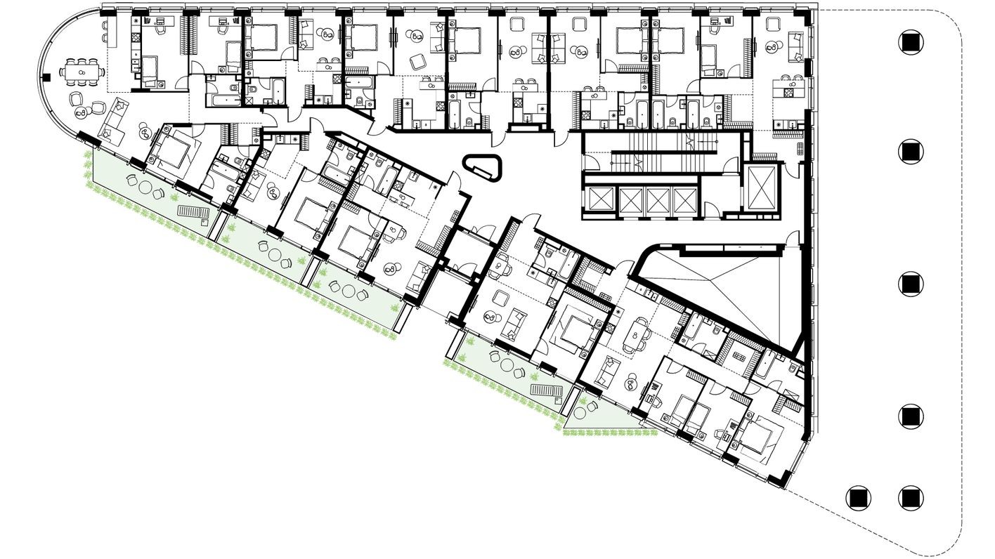 План этажа — 4к. квартира, 127.2 м²