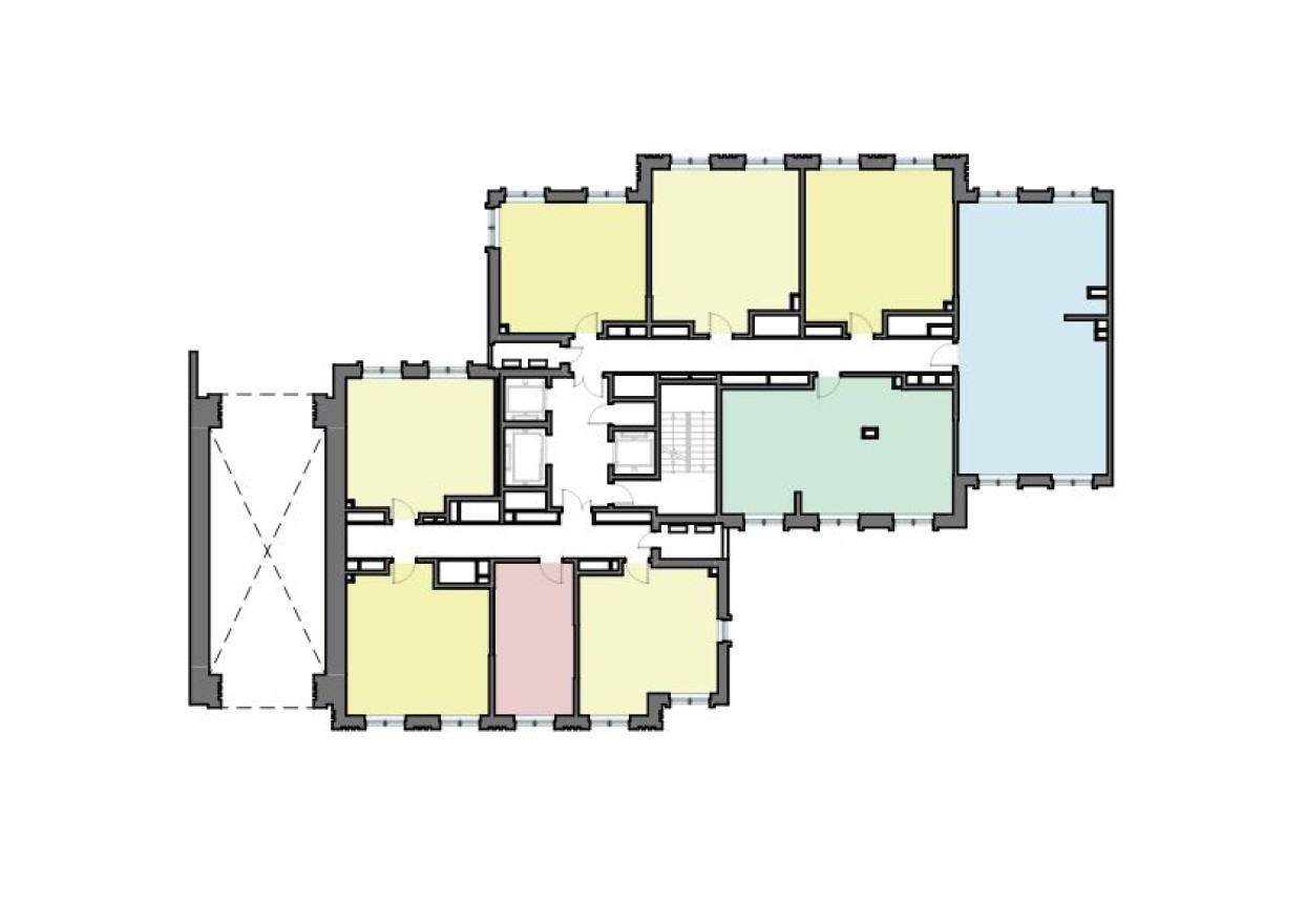 План этажа — 1к. квартира, 37.8 м²