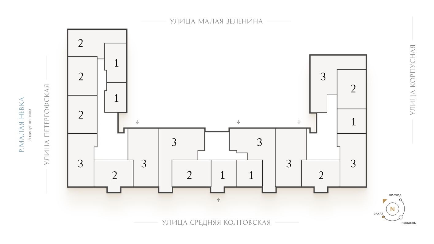 План этажа — 1к. квартира, 50.3 м²