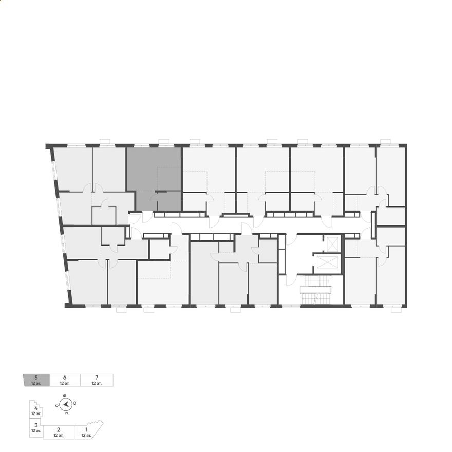 План этажа — 1к. квартира, 31.7 м²