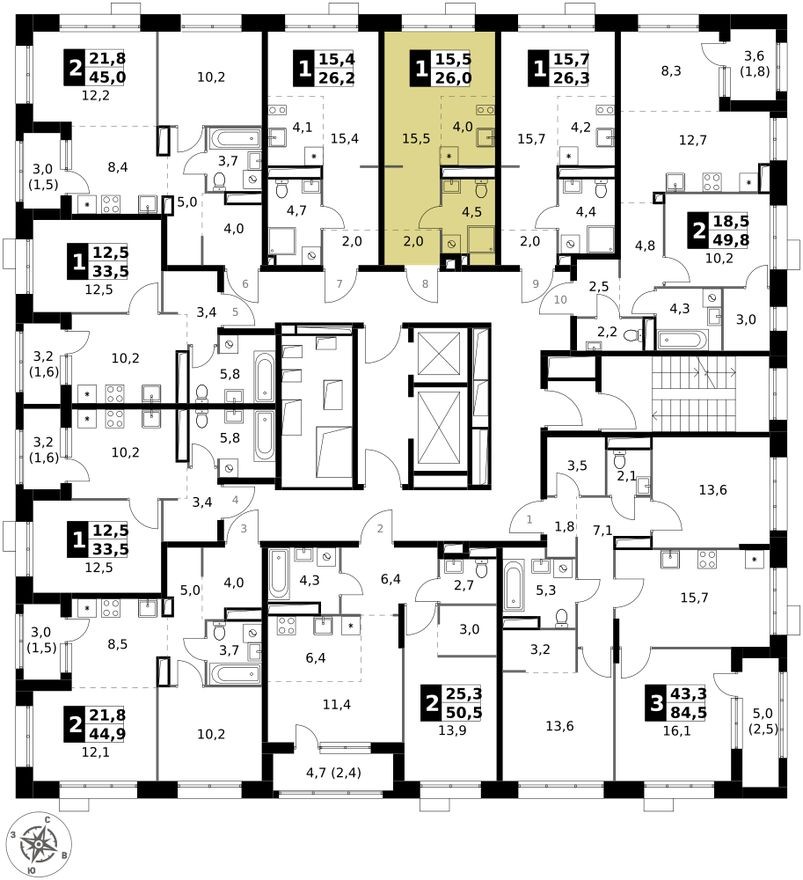 План этажа — Студия-квартира, 26.0 м²
