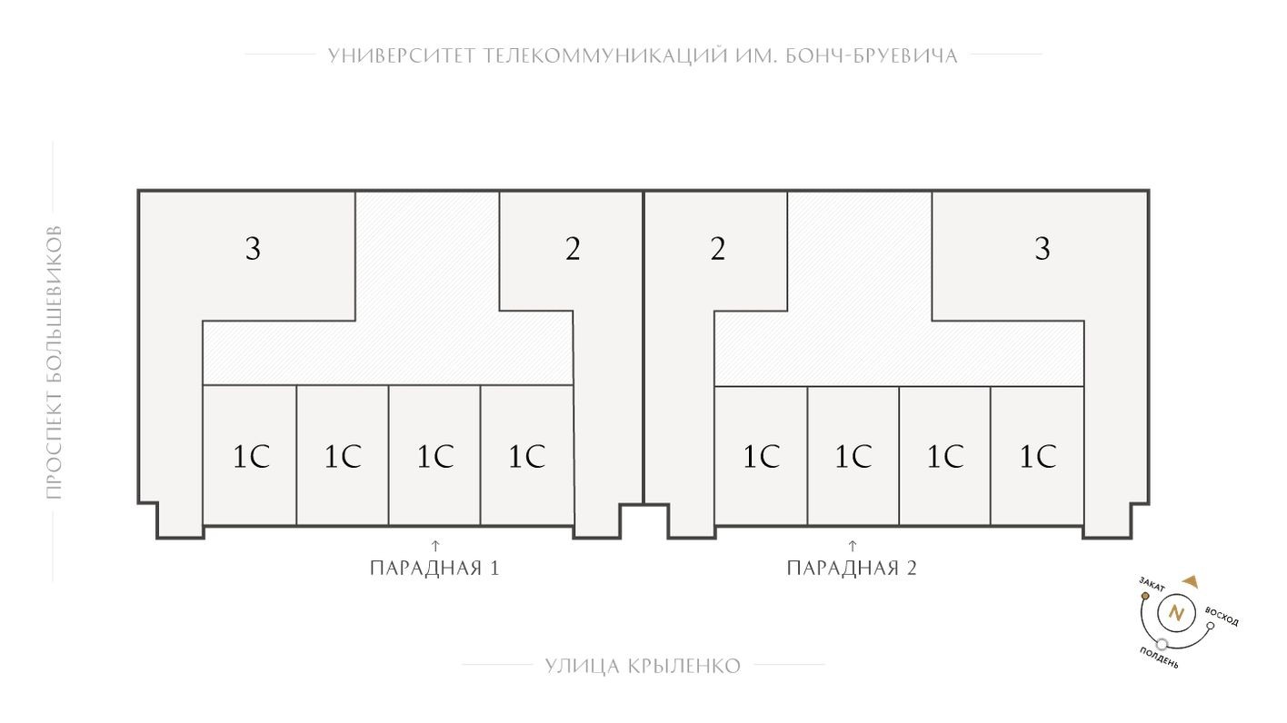 План этажа — Студия-квартира, 23.2 м²