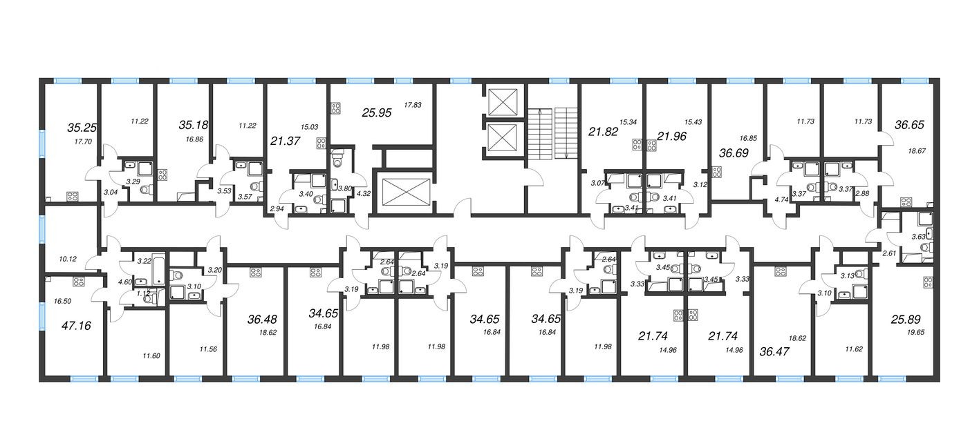 План этажа — Студия-квартира, 21.4 м²