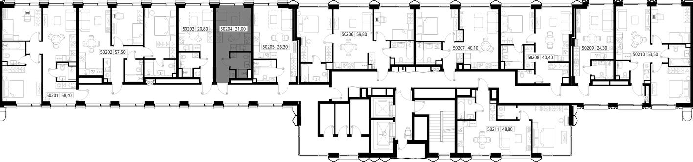 План этажа — Студия-квартира, 21.0 м²