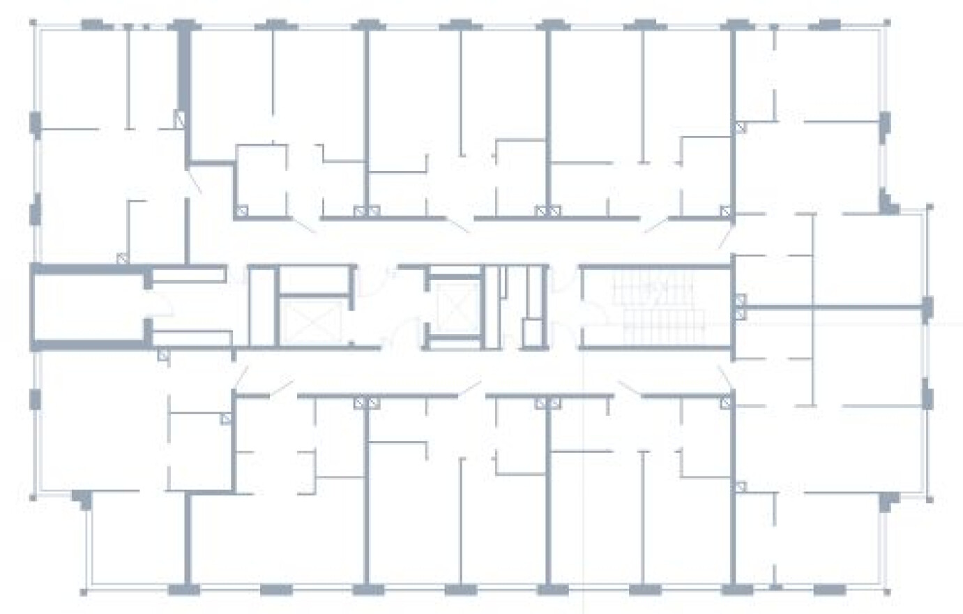 План этажа — 3е квартира, 58.4 м²