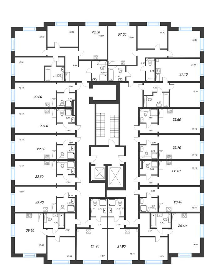 План этажа — Студия-квартира, 22.4 м²