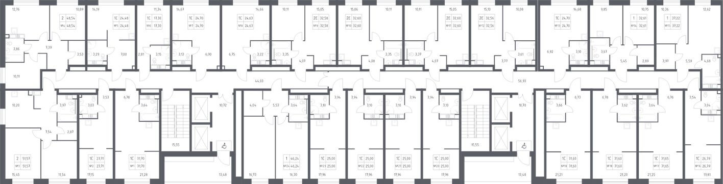 План этажа — Студия-апартаменты, 16.6 м²
