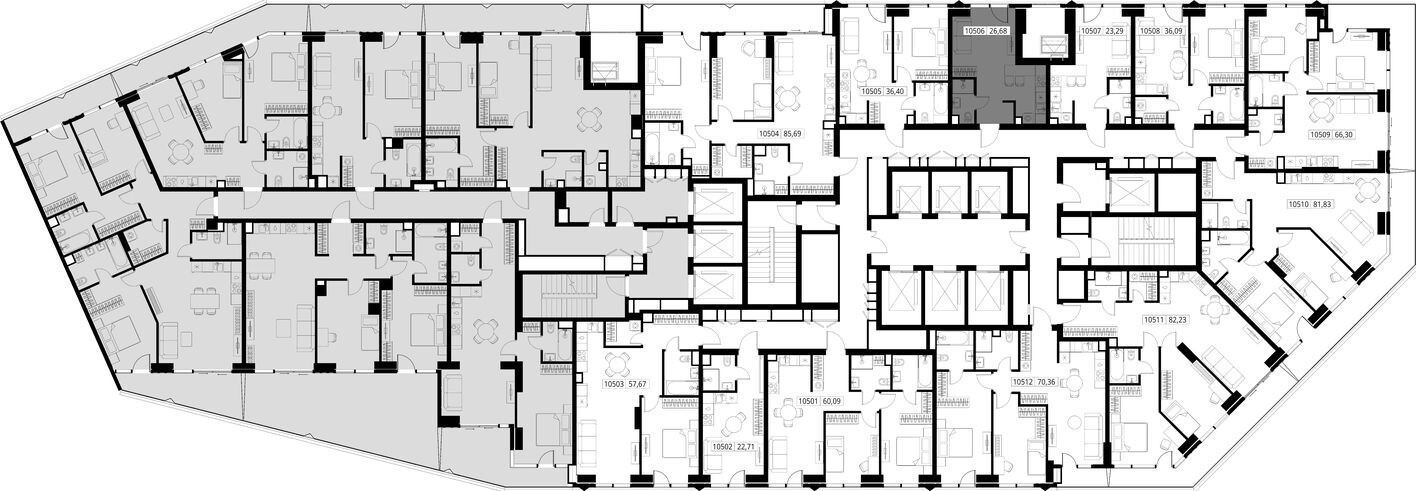План этажа — Студия-квартира, 26.7 м²