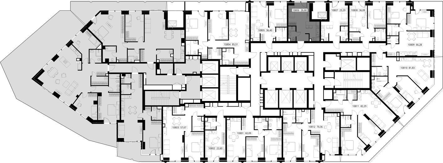 План этажа — Студия-квартира, 26.7 м²
