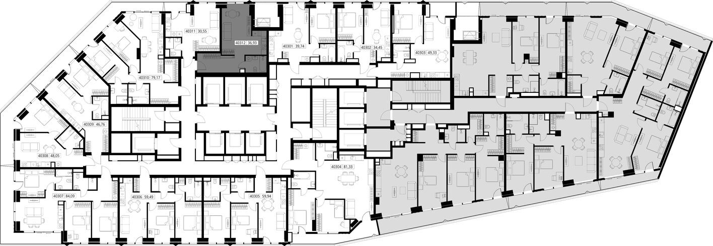 План этажа — Студия-квартира, 36.9 м²