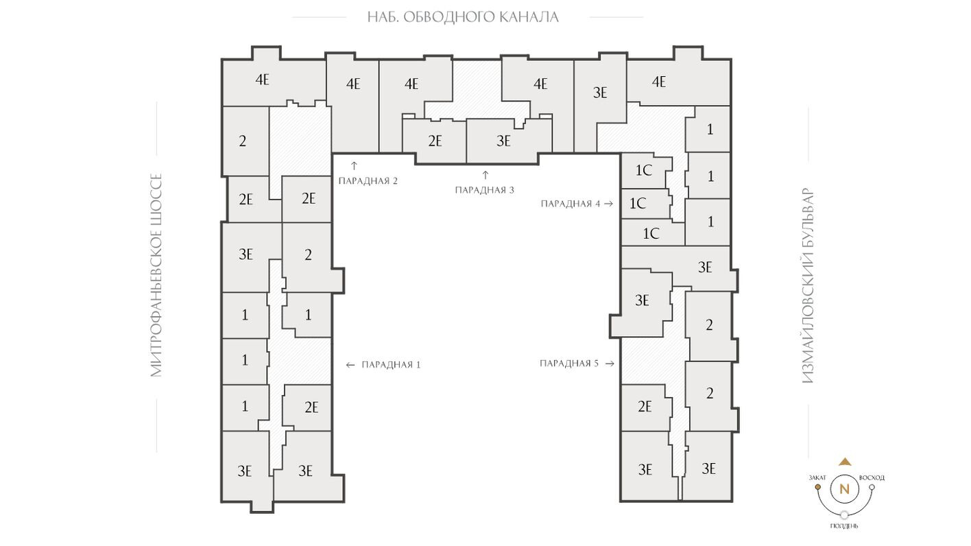 План этажа — 1к. квартира, 40.3 м²