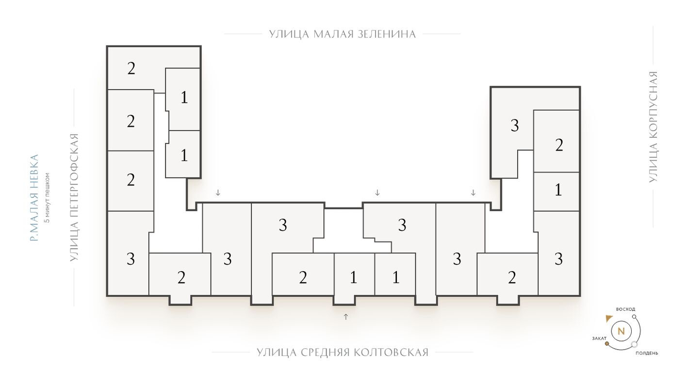 План этажа — 1к. квартира, 41.3 м²