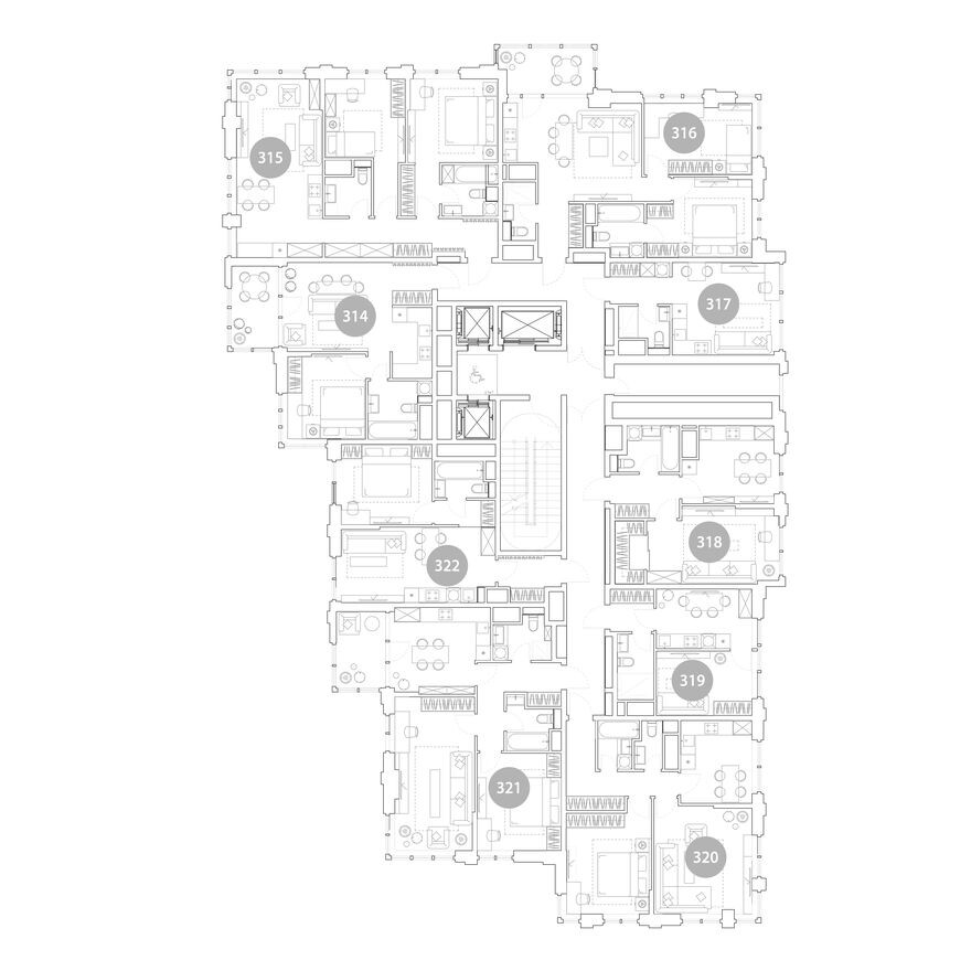 План этажа — 1к. квартира, 39.7 м²