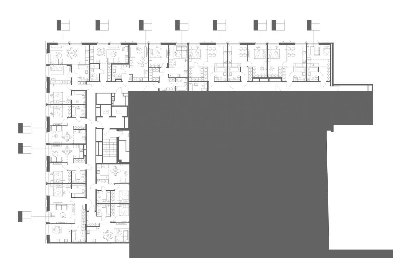План этажа — 1к. квартира, 25.0 м²