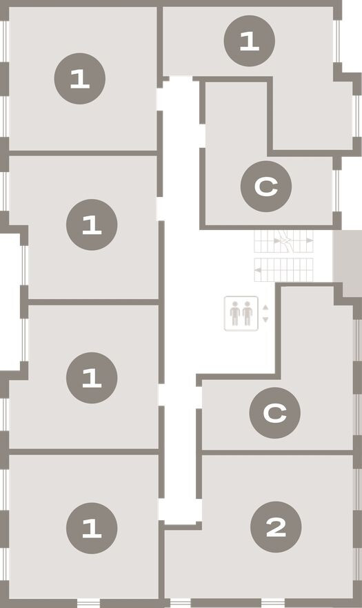 План этажа — Студия-квартира, 34.6 м²