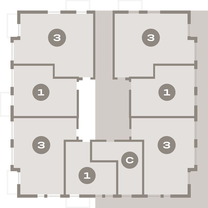 План этажа — Студия-квартира, 33.0 м²