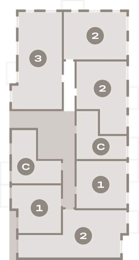 План этажа — Студия-квартира, 33.8 м²