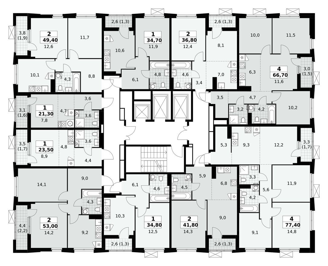 План этажа — Студия-квартира, 23.5 м²