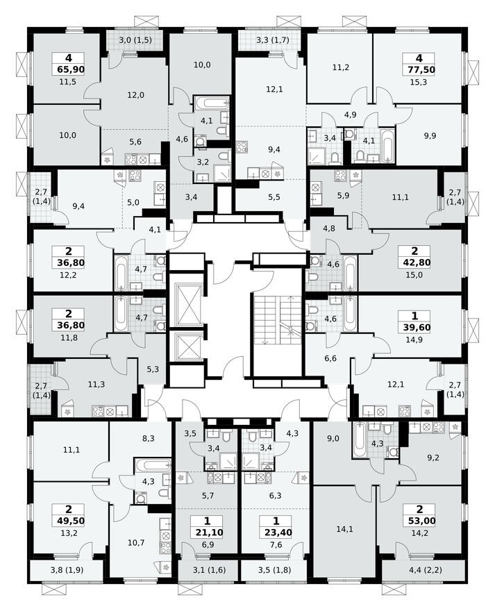 План этажа — Студия-квартира, 21.1 м²