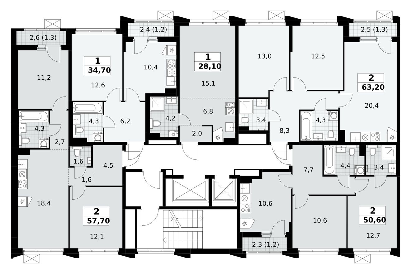План этажа — Студия-квартира, 28.1 м²