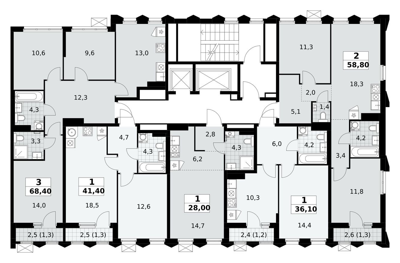 План этажа — Студия-квартира, 28.0 м²
