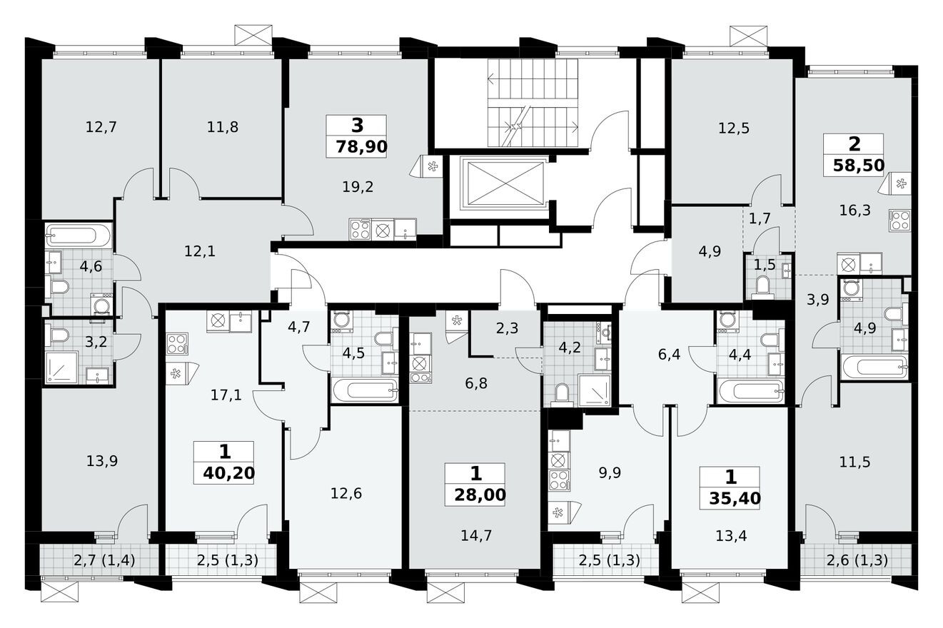 План этажа — Студия-квартира, 28.0 м²