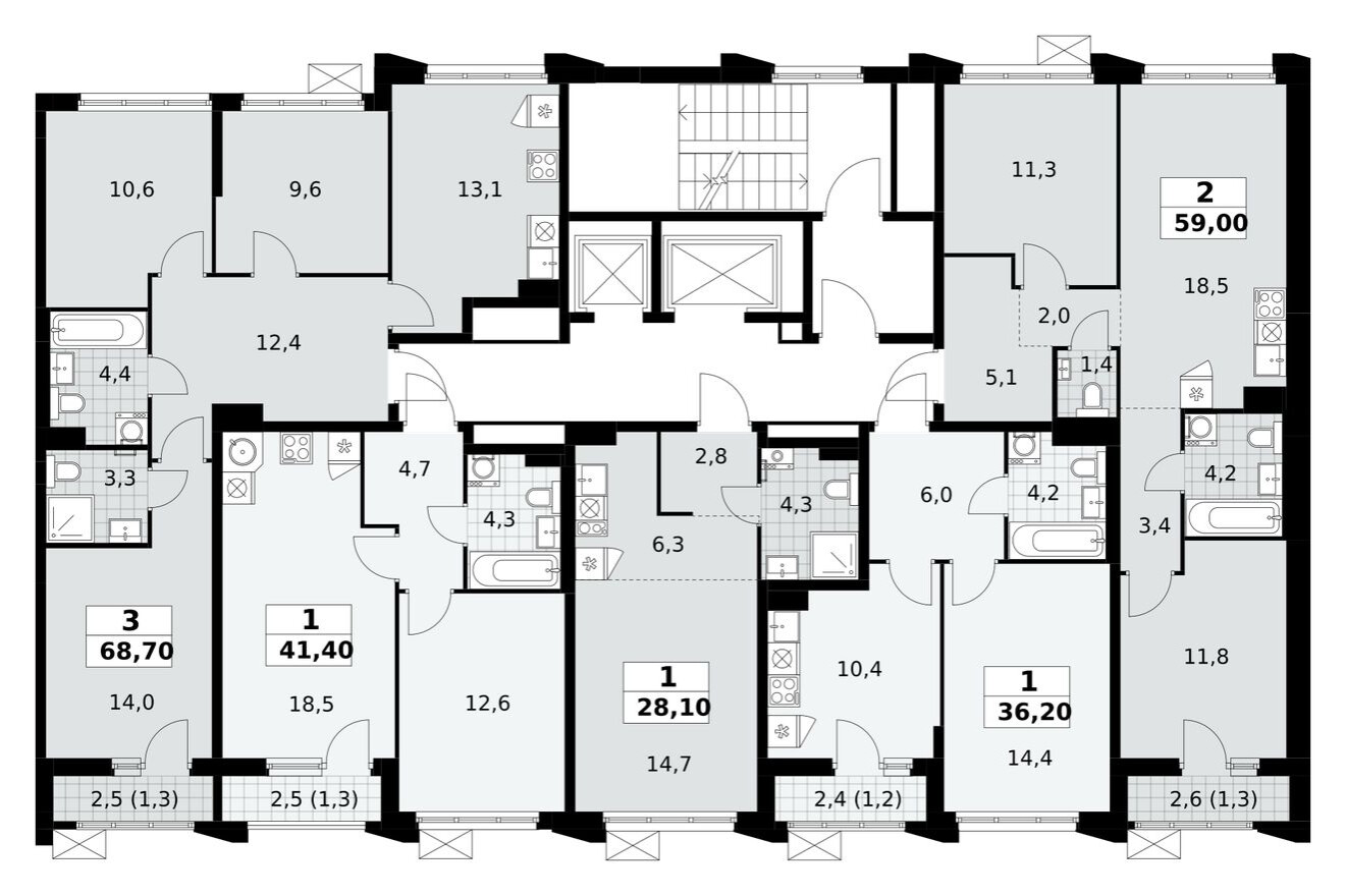 План этажа — Студия-квартира, 28.1 м²