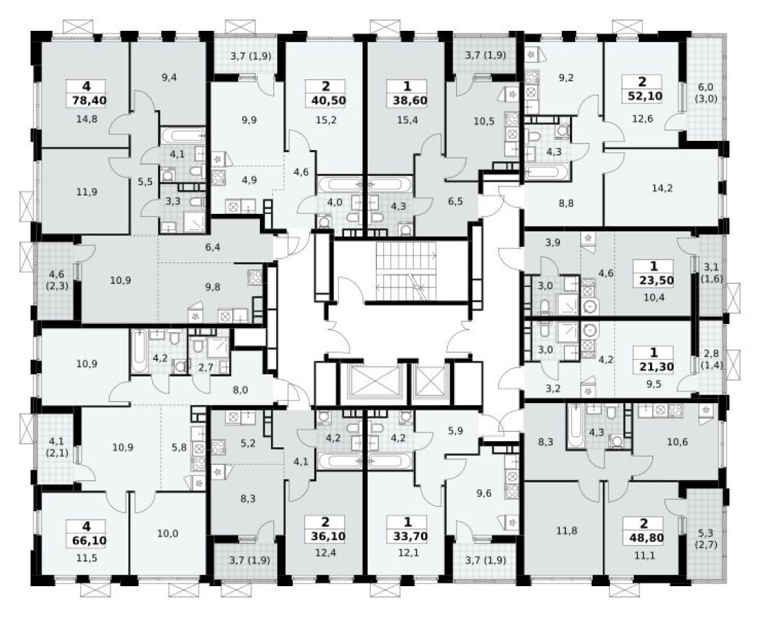 План этажа — Студия-квартира, 21.3 м²