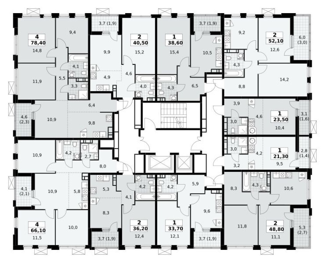 План этажа — Студия-квартира, 21.3 м²