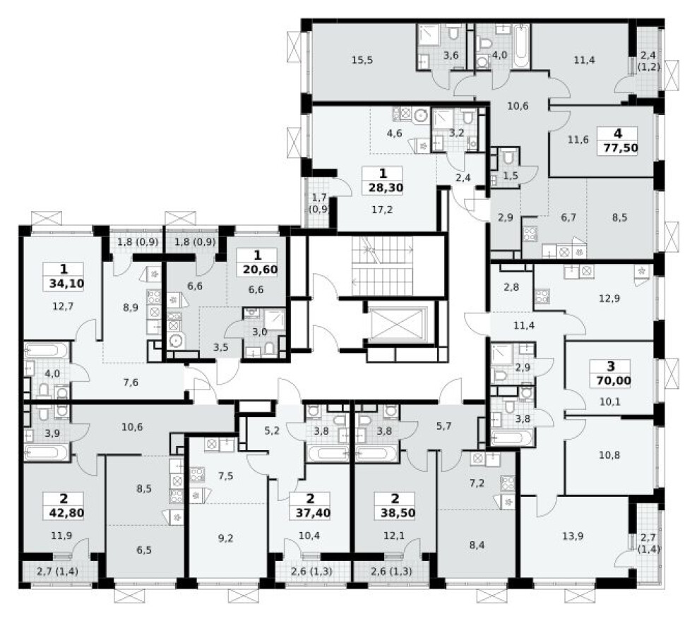 План этажа — Студия-квартира, 20.6 м²