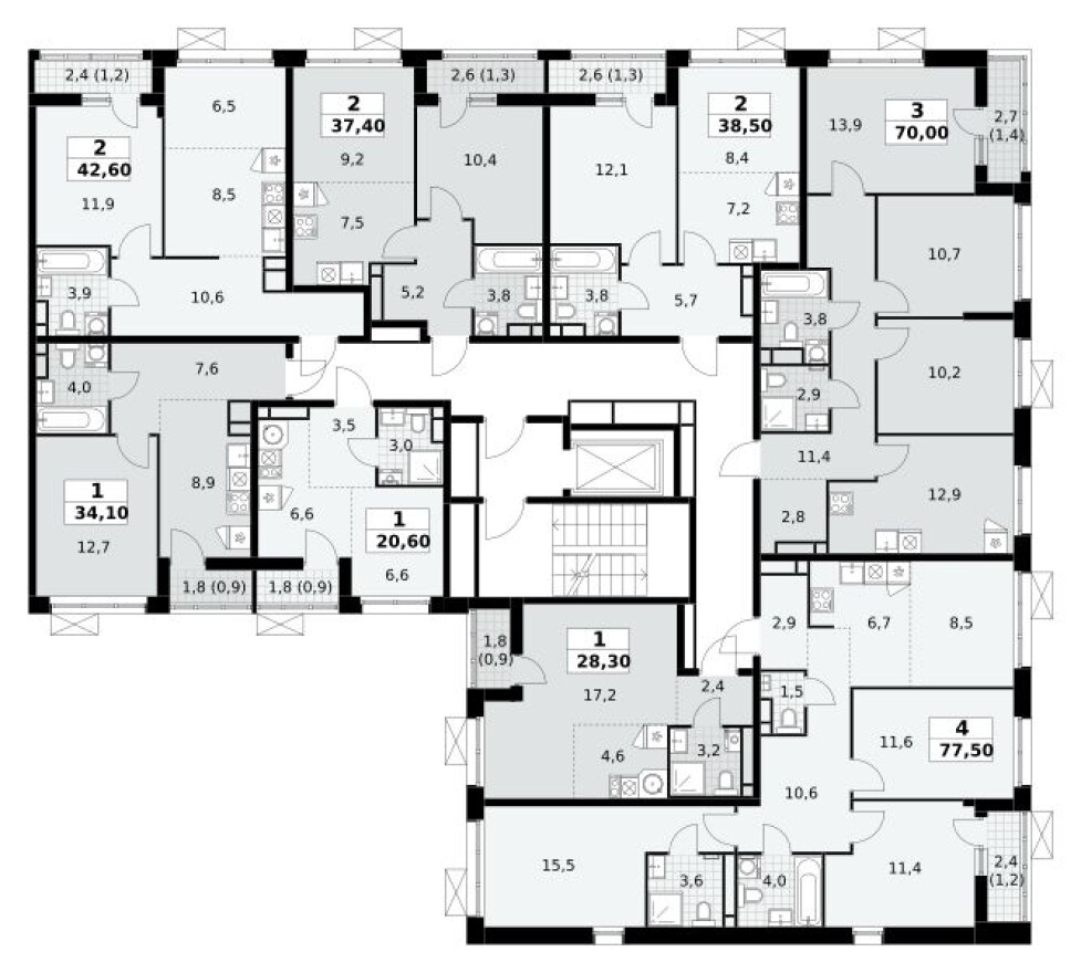 План этажа — Студия-квартира, 28.3 м²