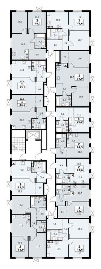 План этажа — Студия-квартира, 25.2 м²