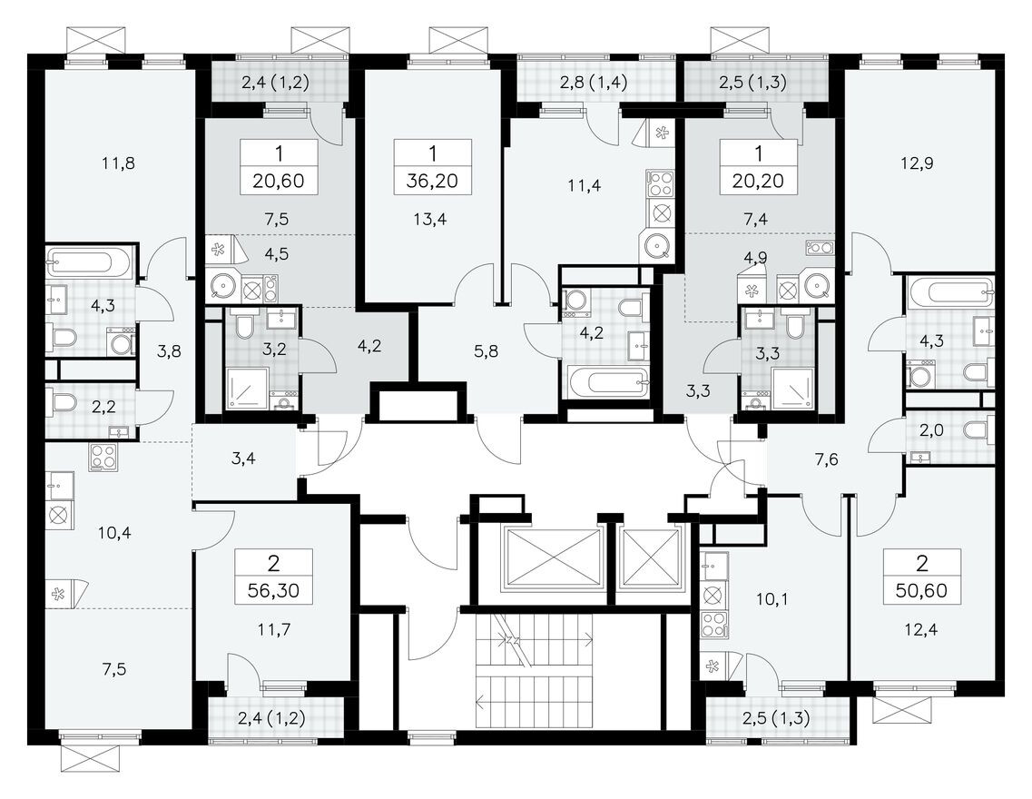 План этажа — Студия-квартира, 20.2 м²