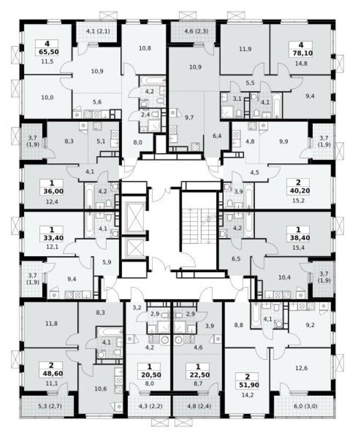 План этажа — Студия-квартира, 20.5 м²