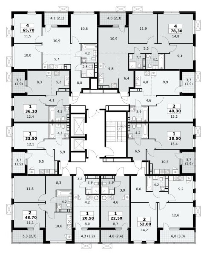 План этажа — Студия-квартира, 20.5 м²