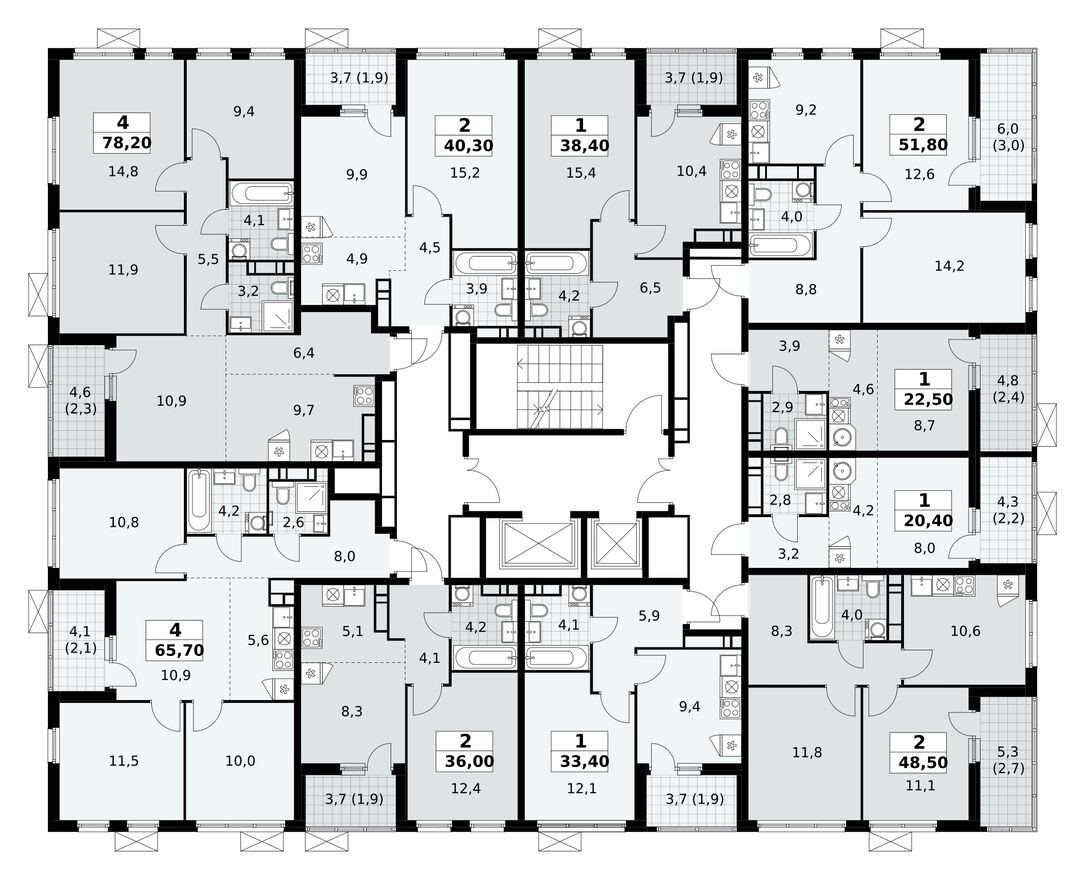 План этажа — Студия-квартира, 20.4 м²
