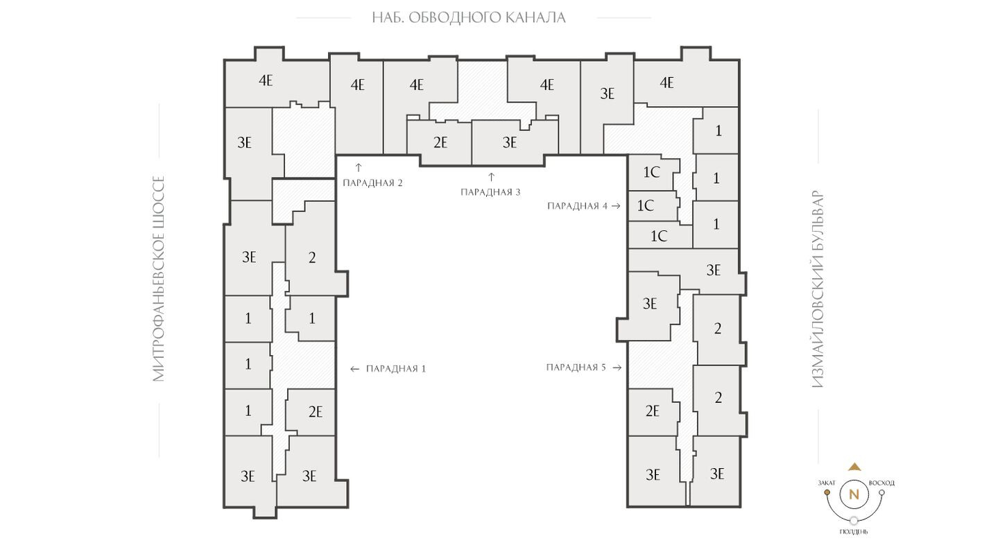План этажа — 1к. квартира, 37.3 м²