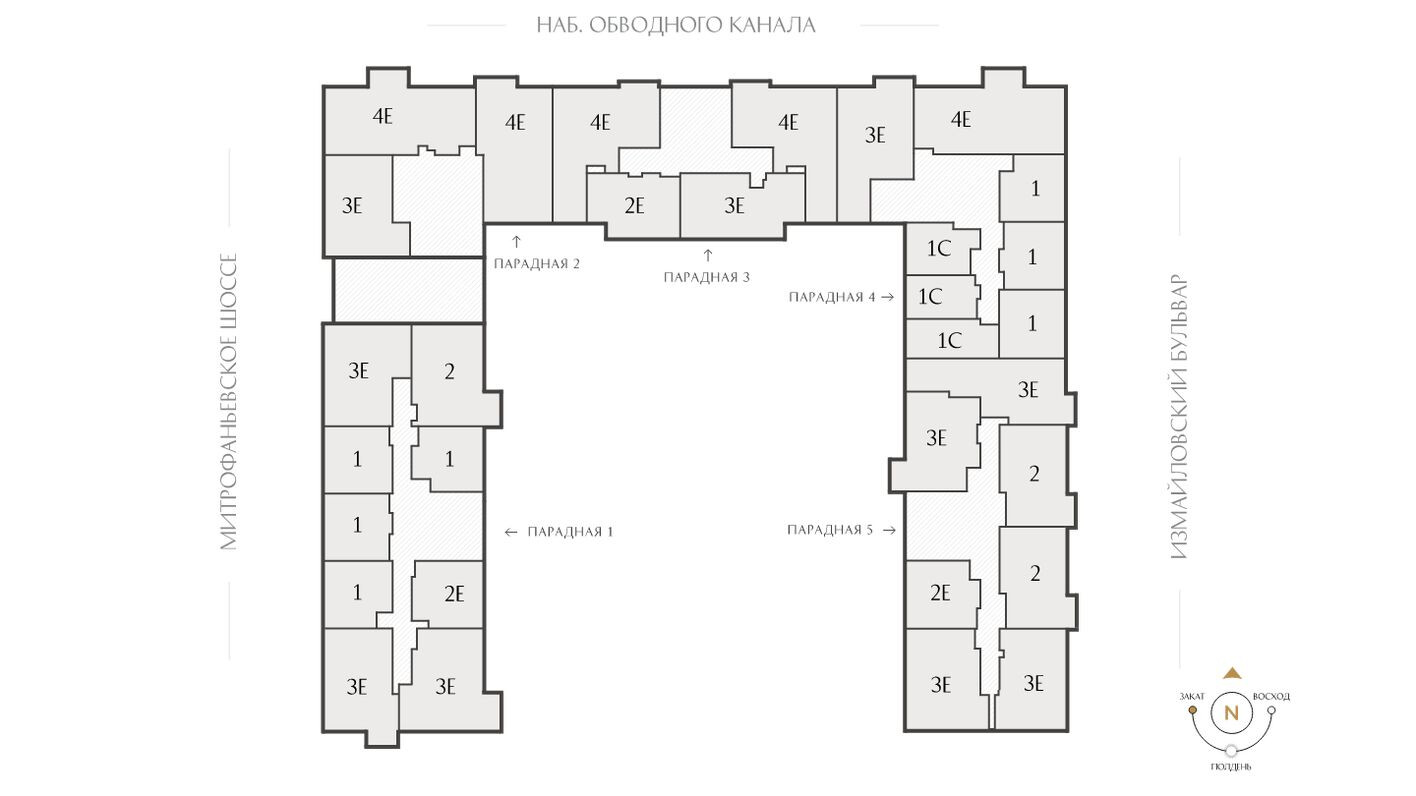План этажа — 1к. квартира, 37.3 м²